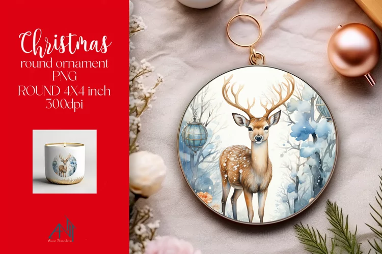 Christmas Round Ornament Sublimation PNG