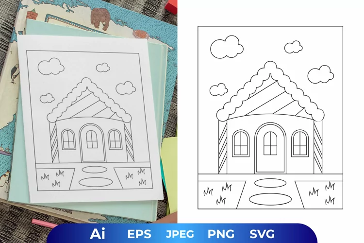Gingerbread House Coloring Page