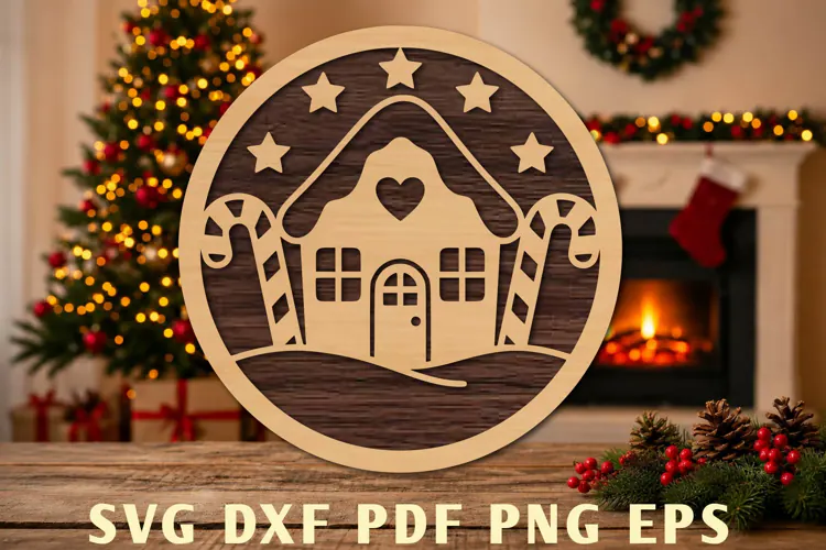 Christmas Gingerbread House Laser Cut