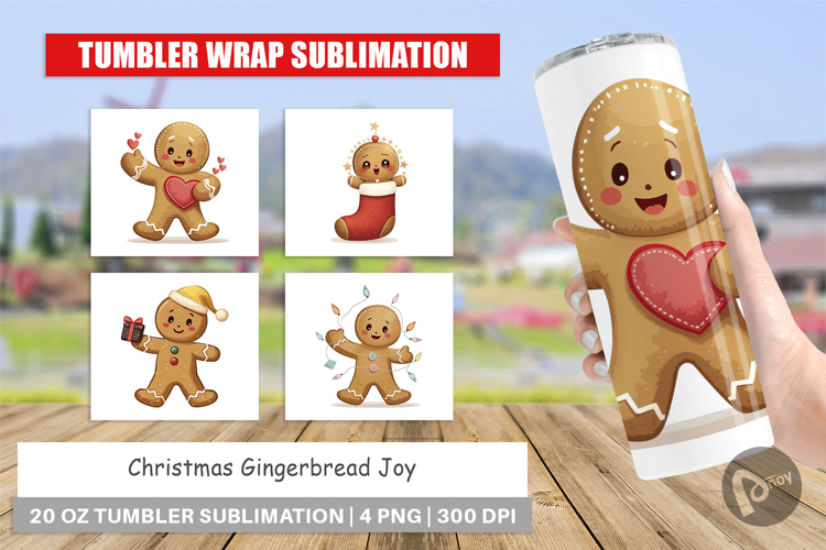 Tumbler Gingerbread Christmas Joy