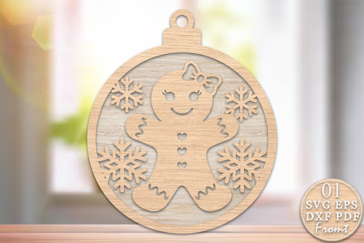 Christmas Gingerbread Man Laser Cut Design SVG