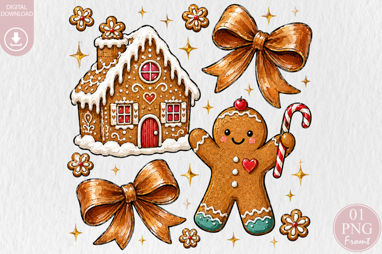 Christmas Gingerbread Man Sublimation PNG