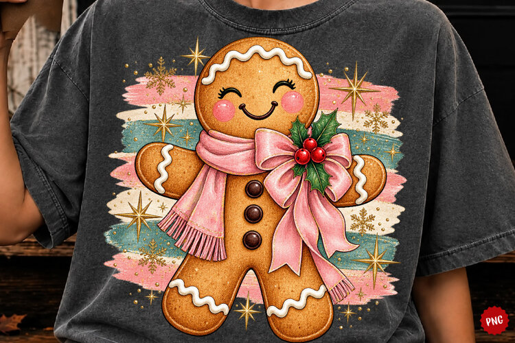 Christmas Gingerbread PNG, Festive Holiday Cookie Design example image 1