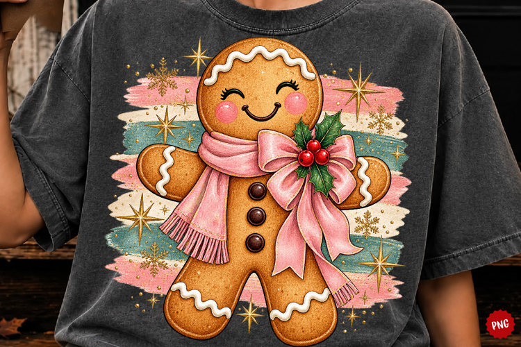 Christmas Gingerbread PNG, Festive Holiday Cookie Design
