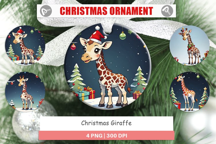 Christmas Ornaments Cartoon Christmas Giraffe