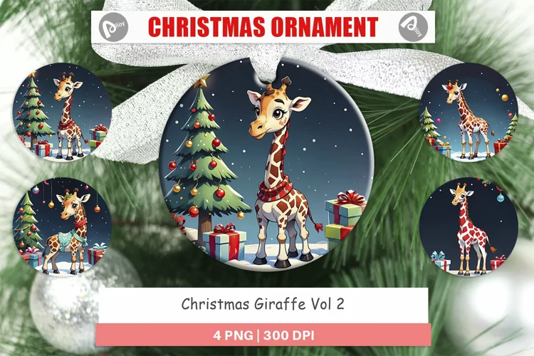 Christmas Ornaments Cartoon Christmas Giraffe
