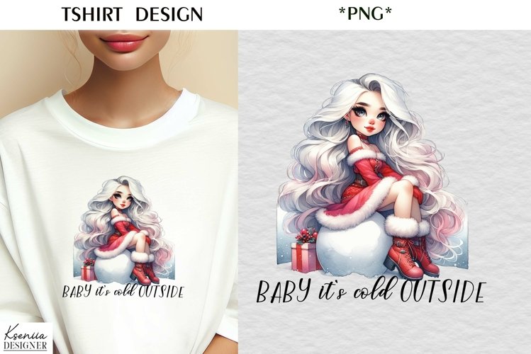 Cartoon Christmas Girl|Funny Christmas Quotes T Shirt