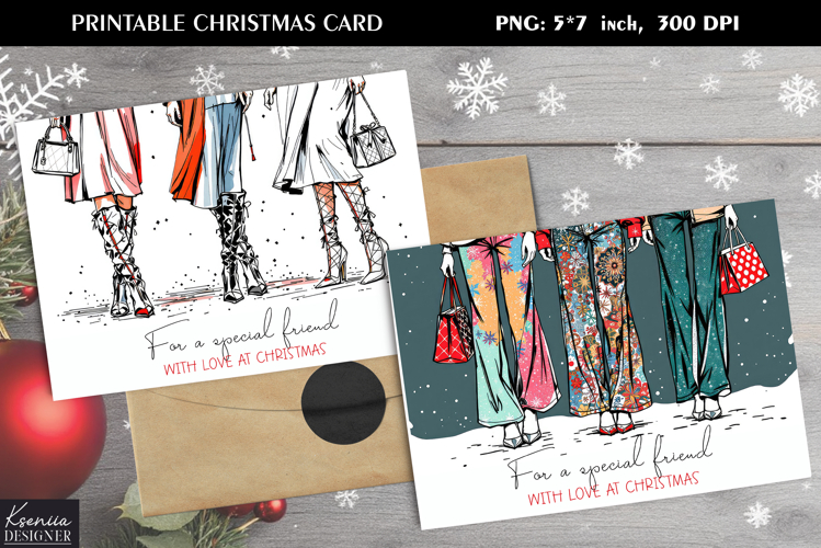 Bestie Christmas Vibes|Holiday Greeting Printable Design