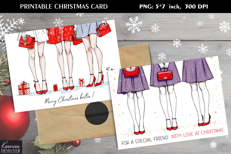 Bestie Christmas Vibes|Holiday Greeting Printable Design