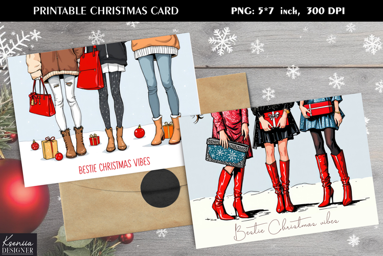 Bestie Christmas Vibes|Holiday Greeting Printable Design