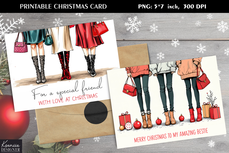 Bestie Christmas Vibes|Holiday Greeting Printable Design