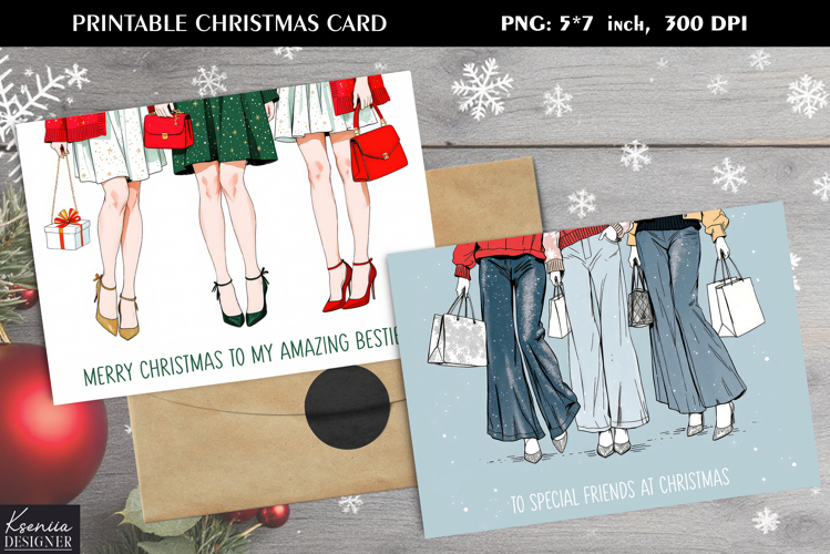 Bestie Christmas Vibes|Holiday Greeting Printable Design