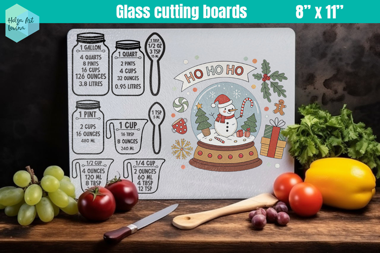 Christmas Glass Cutting Boards Kitchen