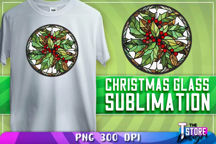 Christmas Glass Sublimation | T-Shirt Design | PNG File