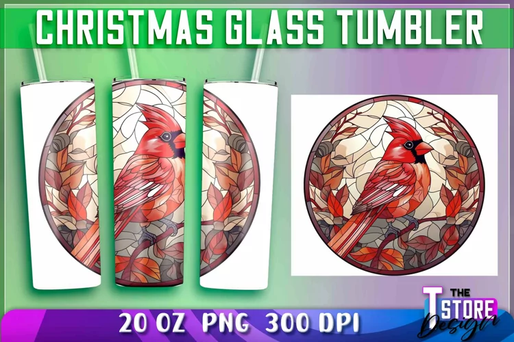 Christmas Glass Tumblers Wrap 20 oz. | Christmas PNG File