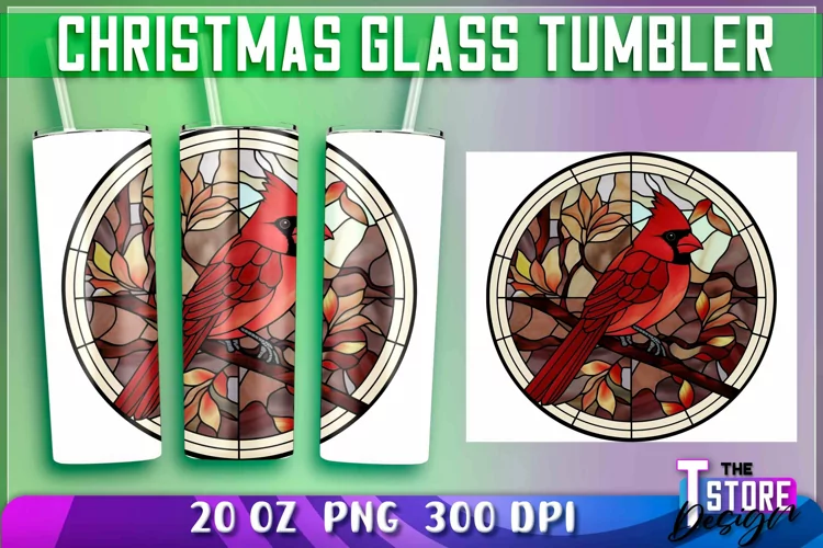 Christmas Glass Tumblers Wrap 20 oz. | Christmas PNG File
