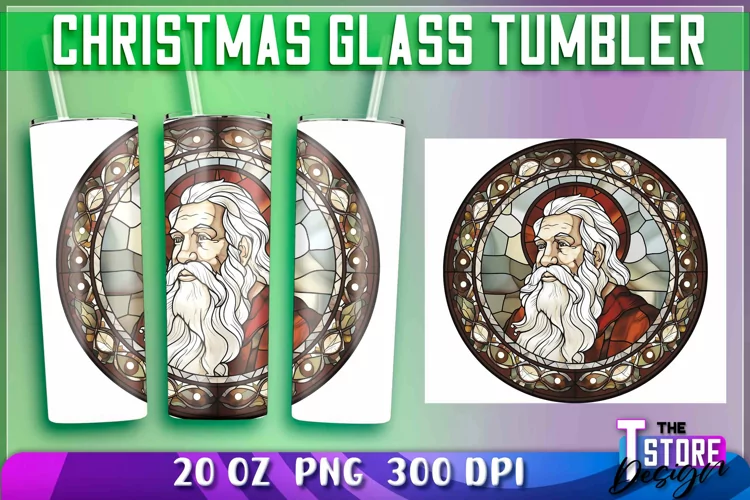 Christmas Glass Tumblers Wrap 20 oz. | Christmas PNG File