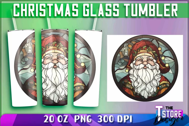 Christmas Glass Tumblers Wrap 20 oz. | Christmas PNG File