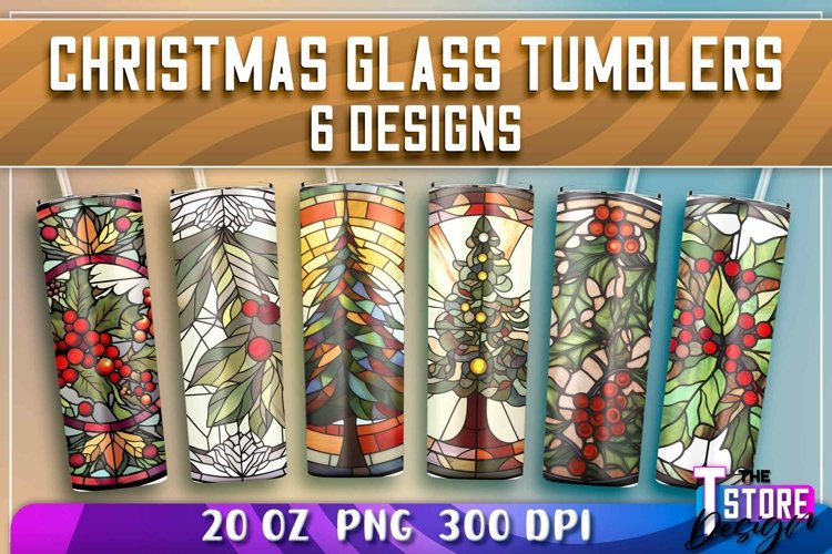 Christmas Glass Tumblers Wrap 20 oz. | Christmas PNG File