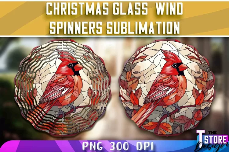 Christmas Glass Wind Spinners Sublimation | PNG Design