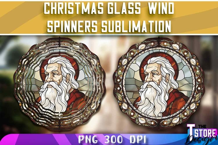 Christmas Glass Wind Spinners Sublimation | PNG Design