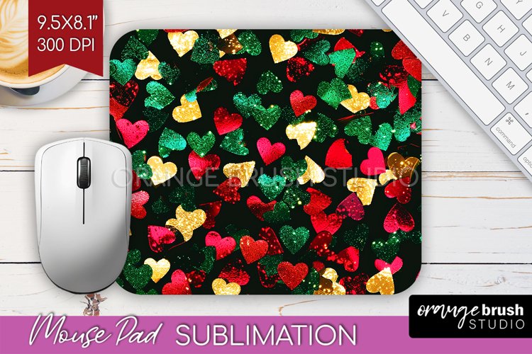 Glitter Christmas Mouse Pad Sublimation - Faux Seqiun PNG