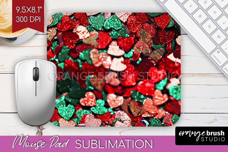 Glitter Christmas Mouse Pad Sublimation - Faux Seqiun PNG