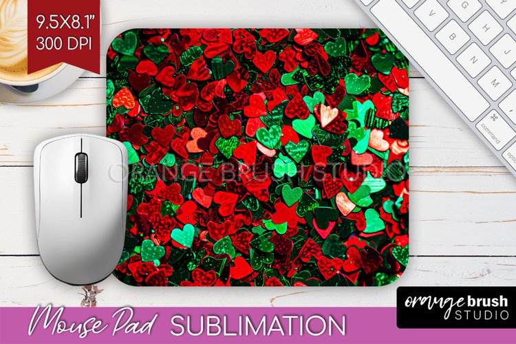 Glitter Christmas Mouse Pad Sublimation - Faux Seqiun PNG