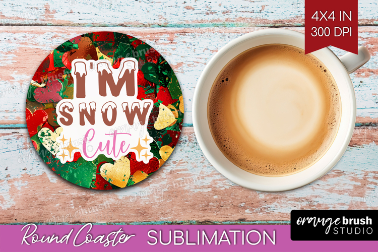 Funny Christmas Quote Round Coaster - Xmas Glitter Coaster