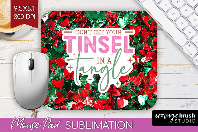 Funny Christmas Quote Mouse Pad Sublimation - Xmas Glitter