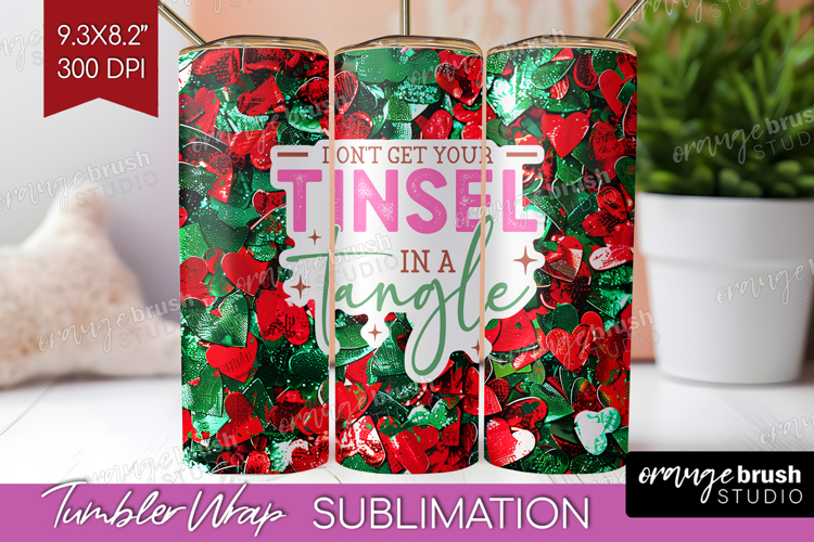 Funny Christmas Quote Tumbler Wrap - Xmas Glitter Tumbler