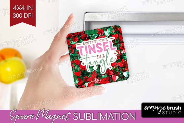 Funny Christmas Quote Magnet Sublimation - Xmas Glitter PNG