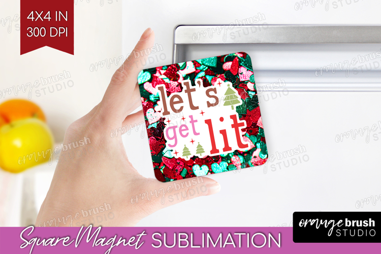 Funny Christmas Quote Magnet Sublimation - Xmas Glitter PNG