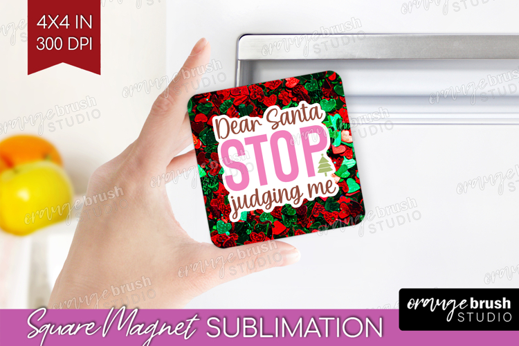 Funny Christmas Quote Magnet Sublimation - Xmas Glitter PNG