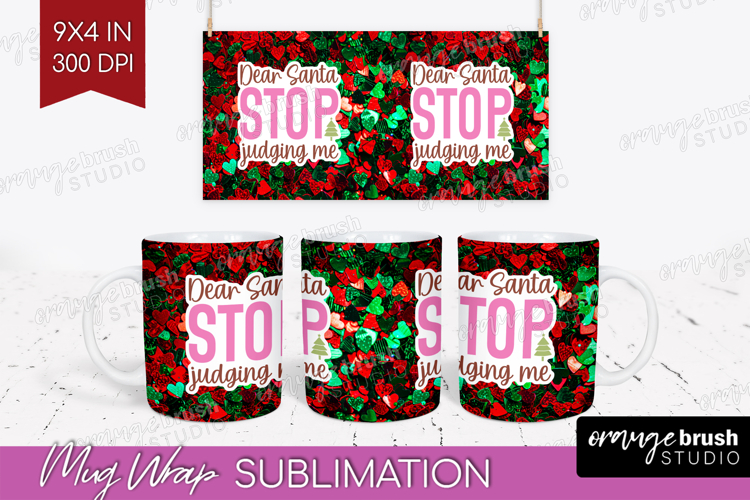 Funny Christmas Quote Mug Wrap - Xmas Glitter Mug PNG