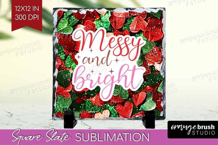 Funny Christmas Quote Slate PNG - Xmas Glitter Square Slate