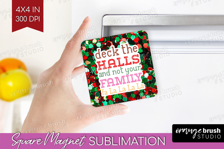 Funny Christmas Quote Magnet Sublimation - Xmas Glitter PNG