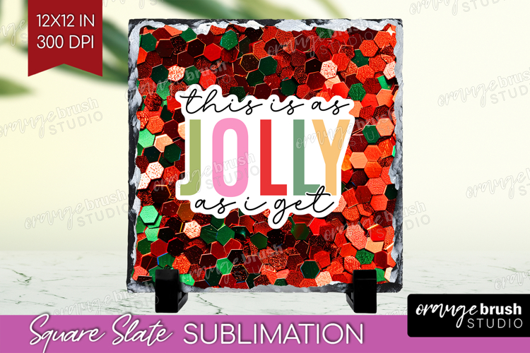 Funny Christmas Quote Slate PNG - Xmas Glitter Square Slate