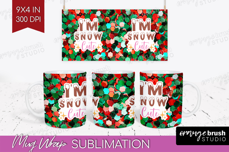 Funny Christmas Quote Mug Wrap - Xmas Glitter Mug PNG