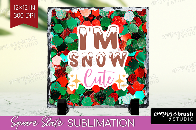 Funny Christmas Quote Slate PNG - Xmas Glitter Square Slate