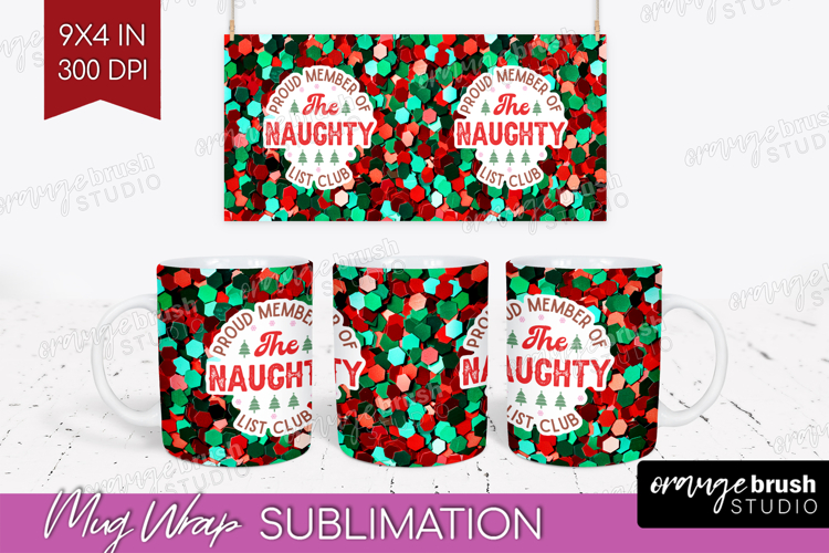 Funny Christmas Quote Mug Wrap - Xmas Glitter Mug PNG