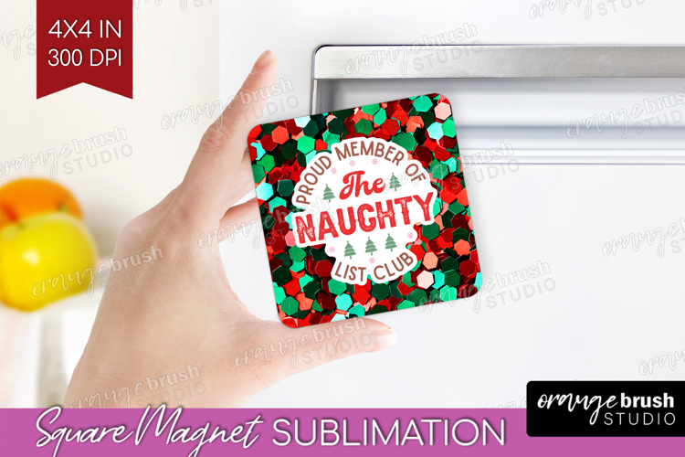Funny Christmas Quote Magnet Sublimation - Xmas Glitter PNG