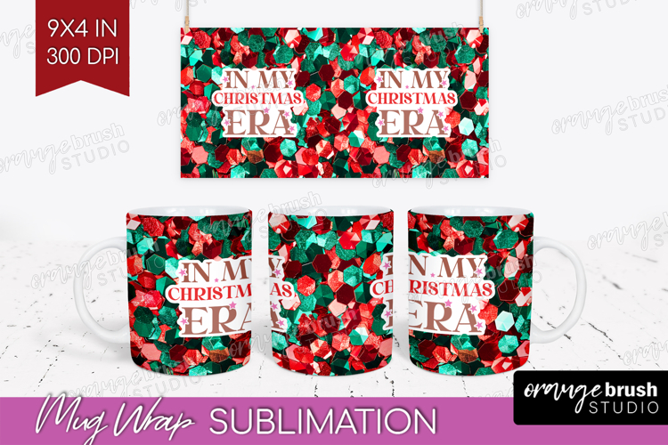 Funny Christmas Quote Mug Wrap - Xmas Glitter Mug PNG