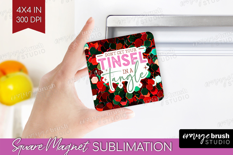 Funny Christmas Quote Magnet Sublimation - Xmas Glitter PNG