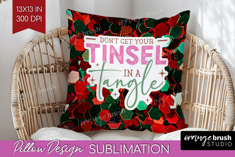 Funny Christmas Quote Pillow Sublimation - Xmas Glitter PNG