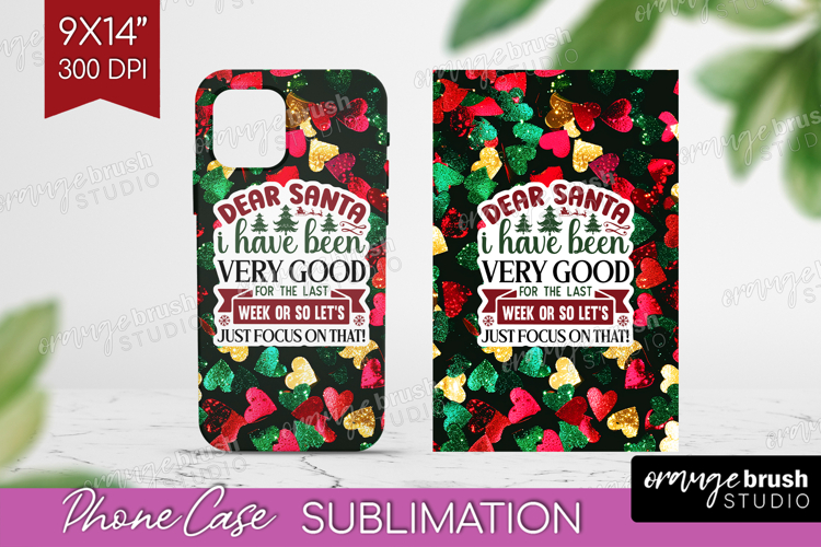 Funny Christmas Quote Phone Case PNG - Xmas Glitter Case PNG