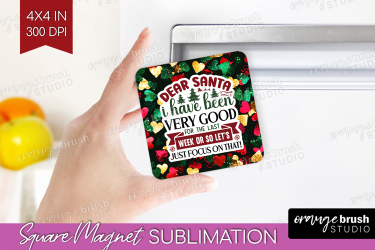 Funny Christmas Quote Magnet Sublimation - Xmas Glitter PNG