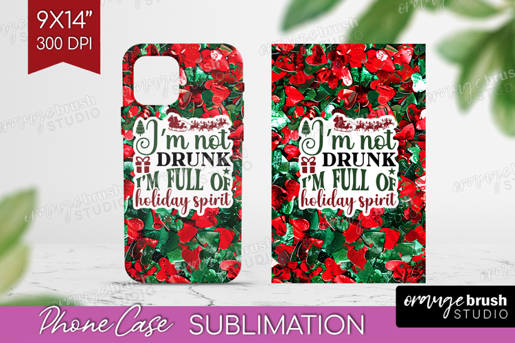 Funny Christmas Quote Phone Case PNG - Xmas Glitter Case PNG