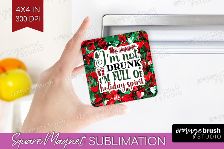 Funny Christmas Quote Magnet Sublimation - Xmas Glitter PNG