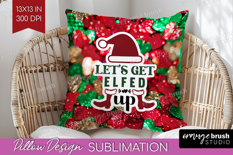 Funny Christmas Quote Pillow Sublimation - Xmas Glitter PNG